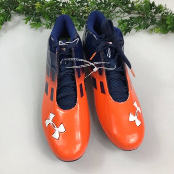 Under Armour Men’s Orange Blue Baseball Cleats 13 New - Picture 7 of 8